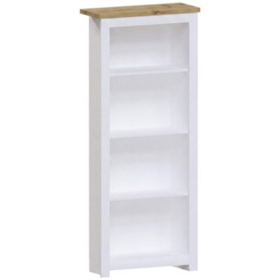 4Tier White Grey Wooden Bookcase Shelf Shelving Tall Display Storage Wood Unit Stand - image 1