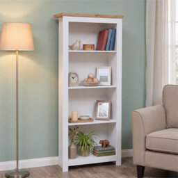 4Tier  White   Grey Wooden Bookcase Shelf Shelving Tall Display Storage Wood Unit Stand - thumbnail 3