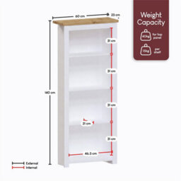 4Tier  White   Grey Wooden Bookcase Shelf Shelving Tall Display Storage Wood Unit Stand - thumbnail 2