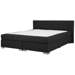 Beliani Divan Bed Fabric Admiral 180 X 200 Cm (Eu Super King) Black - thumbnail 1