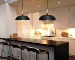 Long Life Lamps Company Modern Black Ceiling Pendant Light Metal Dome Shade Wooden Fitting M0107 - thumbnail 6