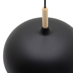 Long Life Lamps Company Modern Black Ceiling Pendant Light Metal Dome Shade Wooden Fitting M0107 - thumbnail 5