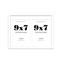 16X12 Inch 2 Opening Photo Collage Frame, Display Two 9X7 Inch Photos, Multi Aperture Family Picture Frame, White - thumbnail 2