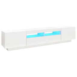 Vidaxl Tv Cabinet With Led Lights White 200X35X40 Cm - thumbnail 2