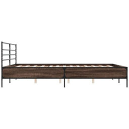 Berkfield Bed Frame Without Mattress Brown Oak 180X200 Cm Super King - thumbnail 5