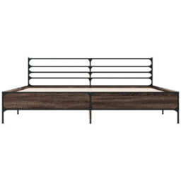 Berkfield Bed Frame Without Mattress Brown Oak 180X200 Cm Super King - thumbnail 4