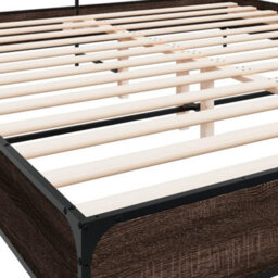 Berkfield Bed Frame Without Mattress Brown Oak 180X200 Cm Super King - thumbnail 7