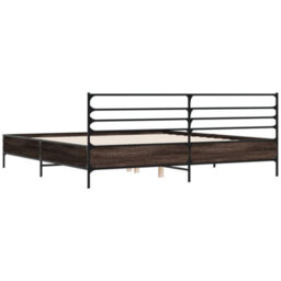Berkfield Bed Frame Without Mattress Brown Oak 180X200 Cm Super King - thumbnail 6