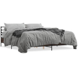 Berkfield Bed Frame Without Mattress Brown Oak 180X200 Cm Super King - thumbnail 2