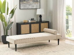 Beliani Chaise Longue Mauriac Fabric Beige - thumbnail 2