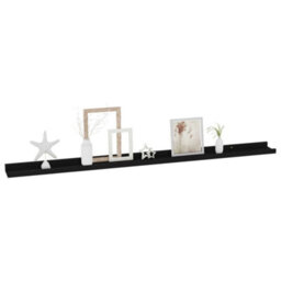 Berkfield Wall Shelves 4 Pcs Black 115X9X3 Cm - thumbnail 3