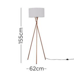 Valuelights Camden Copper Tripod Floor Lamp With Grey Drum Shade - thumbnail 7