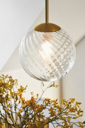 Nordlux Chisell Metal Pendant Light Swirl Glass Brass,mains - thumbnail 7