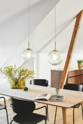 Nordlux Chisell Metal Pendant Light Swirl Glass Brass,mains - thumbnail 6