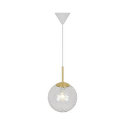 Nordlux Chisell Metal Pendant Light Swirl Glass Brass,mains - thumbnail 3