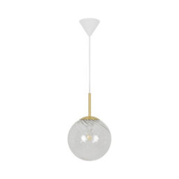 Nordlux Chisell Metal Pendant Light Swirl Glass Brass,mains - thumbnail 5