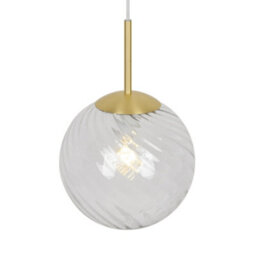 Nordlux Chisell Metal Pendant Light Swirl Glass Brass,mains - thumbnail 4
