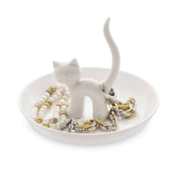 Balvi Extra Large White Ceramic Cat Feline Ring Trinket Holder Tray Extra Large White Ceramic Cat Feline Ring Trinket Holder Tray - thumbnail 1