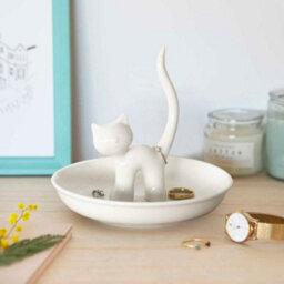 Balvi Extra Large White Ceramic Cat Feline Ring Trinket Holder Tray Extra Large White Ceramic Cat Feline Ring Trinket Holder Tray - thumbnail 2