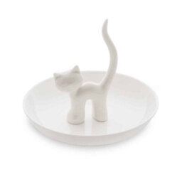 Balvi Extra Large White Ceramic Cat Feline Ring Trinket Holder Tray Extra Large White Ceramic Cat Feline Ring Trinket Holder Tray - thumbnail 3