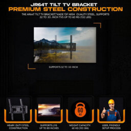 "SECURICAM Tv Wall Bracket For 32-85"" Screens, Tilt Function, Max Vesa 600X400. 60 Kg Capacity, Lifetime Warranty, Tv Wall Mount" - thumbnail 2