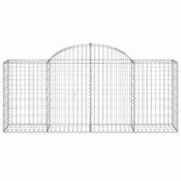 Berkfield Arched Gabion Baskets 4 Pcs 200X50X80/100 Cm Galvanised Iron - thumbnail 4