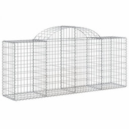 Berkfield Arched Gabion Baskets 4 Pcs 200X50X80/100 Cm Galvanised Iron - thumbnail 3