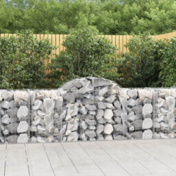Berkfield Arched Gabion Baskets 4 Pcs 200X50X80/100 Cm Galvanised Iron