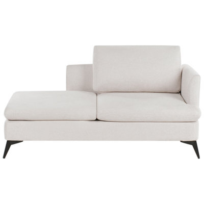 Beliani Right-Hand Chaise Longue Sievoz Fabric Light Beige - image 1