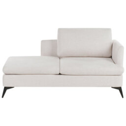 Beliani Right-Hand Chaise Longue Sievoz Fabric Light Beige - thumbnail 1