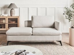 Beliani Right-Hand Chaise Longue Sievoz Fabric Light Beige - thumbnail 2