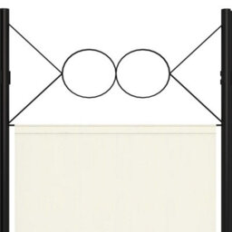 Berkfield 5-Panel Room Divider Cream White 200X180 Cm - thumbnail 5