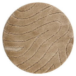 RugsX Bathroom Rug Supreme Circle Waves, Non-Slip, Soft - Beige Circle 67 Cm - thumbnail 4