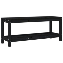 Walplus Garden Bench Black 108X35X45 Cm Solid Wood Pine - thumbnail 2