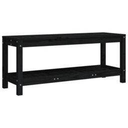 Walplus Garden Bench Black 108X35X45 Cm Solid Wood Pine - thumbnail 5