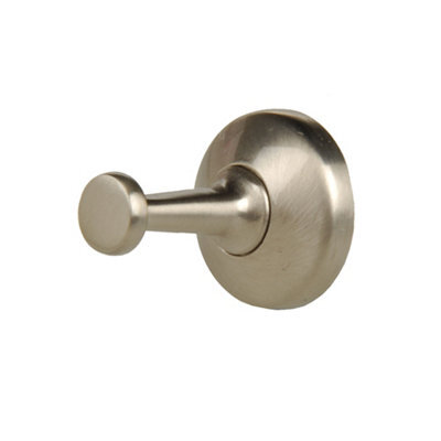 Nickel Effect Zinc Alloy Circular Single Hook (H)25mm (W)26mm by