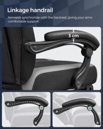 Songmics Gaming Chair, Office Racing Chair With Footrest, Ergonomic Design, Adjustable Headrest, Lumbar Support, 150 Kg Weight Capacity - thumbnail 7