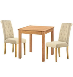 Hallowood Furniture Hereford Oak Small Dining Table With 2 Fabric Chairs - thumbnail 8
