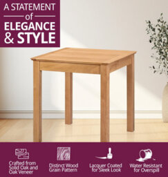 Hallowood Furniture Hereford Oak Small Dining Table With 2 Fabric Chairs - thumbnail 4