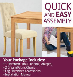 Hallowood Furniture Hereford Oak Small Dining Table With 2 Fabric Chairs - thumbnail 7
