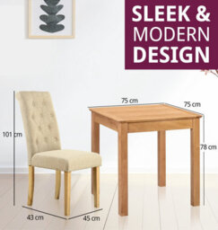Hallowood Furniture Hereford Oak Small Dining Table With 2 Fabric Chairs - thumbnail 3