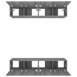 Berkfield Tv Cabinets 4 Pcs Grey Sonoma 80X30X30 Cm Engineered Wood - thumbnail 6