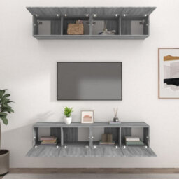 Berkfield Tv Cabinets 4 Pcs Grey Sonoma 80X30X30 Cm Engineered Wood - thumbnail 3