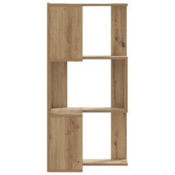 Walplus Corner Bookcase 3-Tier Artisian Oak 50X50X102 Cm Engineered Wood - thumbnail 4