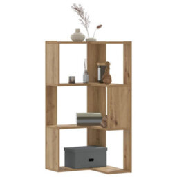 Walplus Corner Bookcase 3-Tier Artisian Oak 50X50X102 Cm Engineered Wood