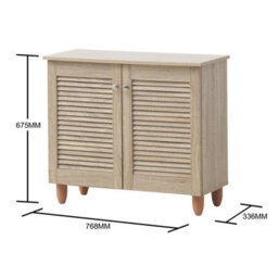 Timber Art Design Modern Shoe Storage Cabinet 2 Doors Footwear Stand Rack Unit Cupboard Sonoma Oak - thumbnail 6