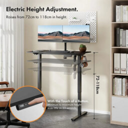 Black  100X60Cm Electric Standing Desk For Home Office With Adjustable Height - thumbnail 5