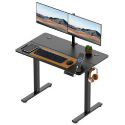 Black  100X60Cm Electric Standing Desk For Home Office With Adjustable Height - thumbnail 3