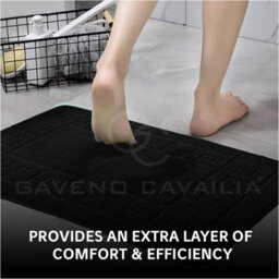 Gc Gaveno Cavailia Grecian Grace 2 Piece Non Slip Bath Mat Set Black Quick Dry Water Absorbent Bathroom Shower Mat & Pedestal Set - thumbnail 5