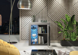 Serene Sideboard 83Cm Dark Grey With High Gloss Doors And Led Lighting - Creative Furniture - thumbnail 8